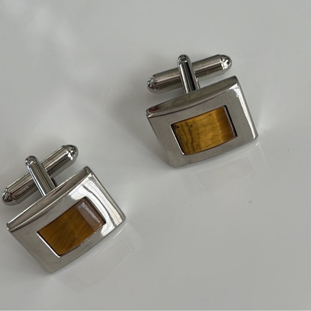 2 pair Cuff links- silver- - Picture 5 of 5